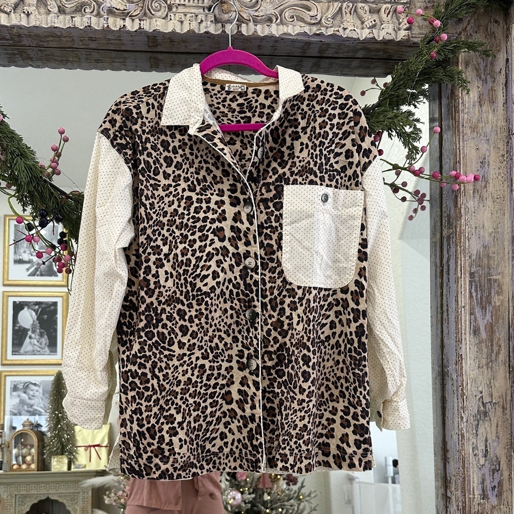 Free People Leopard Print Button Down Western Style Shirt - Picture 3 of 9
